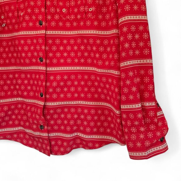 Magellan Outdoors Fish Gear Womens Red Holiday Relaxed Fit Shirt Large - Picture 11 of 16